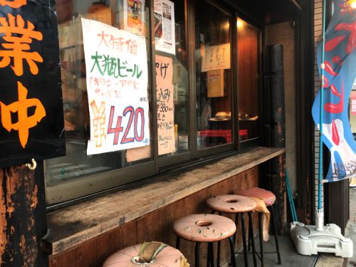 亀有「一力」選べるビール大瓶やタイムサービスがお得!一息つける気軽なもつ焼き大衆酒場