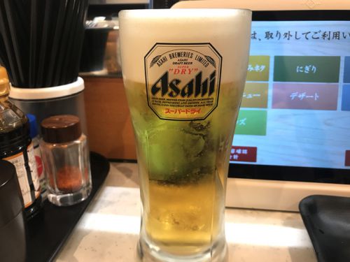 「かっぱ寿司」の一部店舗で生ビール100円祭り開催中!100円ビールで気軽なちょい飲みを楽しむ